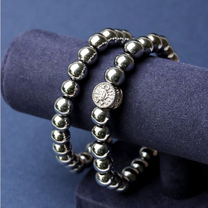 LUCY SUMMER กำไลข้อมือหิน Silver Hematite ขนาด 8 มม