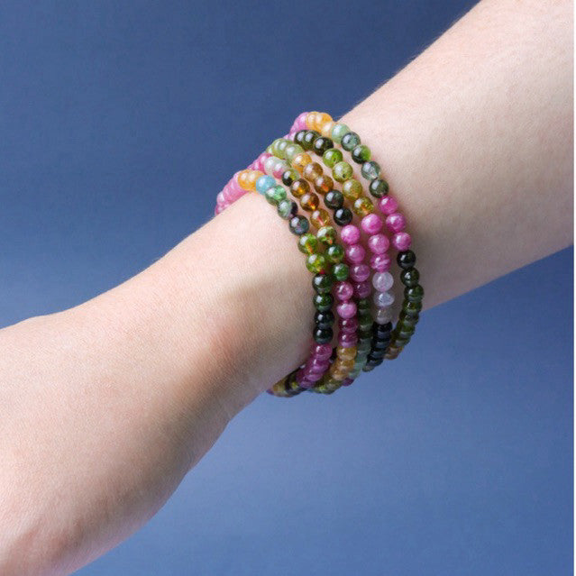 LUCYSUMMER Top Quality Premium AAAAAAAA Tourmaline Multicolor - กำไลข้อมือหินแท้ทัวร์มาลีน รวมสี