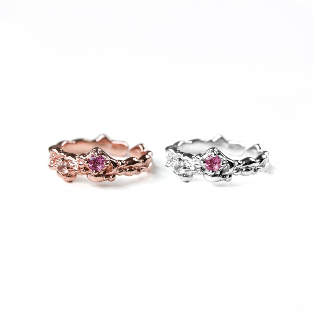 LUCYSUMMER Magic Ring แหวนพลอยแท้ 2 เม็ด ตัวเรือน Silver 925
