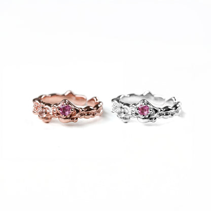 LUCYSUMMER Magic Ring แหวนพลอยแท้ 2 เม็ด ตัวเรือน Silver 925