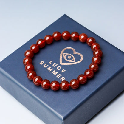 LUCYSUMMER กำไลข้อมือหิน Carnelian (คาร์เนเลียน) ขนาด 6/8/10 mm.