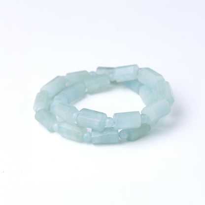 LUCY SUMMER กำไลข้อมือหินแท้ Aquamarine Block 7*12 mm.