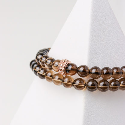 LUCY SUMMER กำไลข้อมือหิน Smoky Quartz สโมคกี้ควอตซ์ ขนาด 6 mm (รับประกันหินแท้)