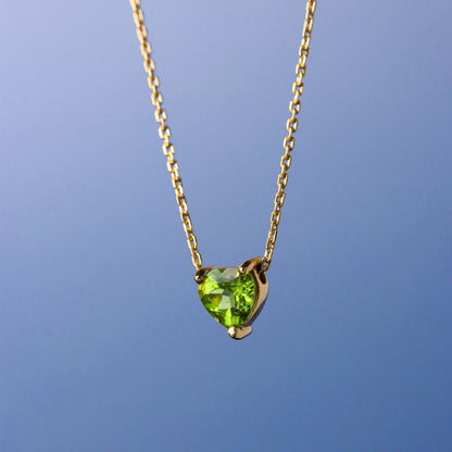 LUCY SUMMER Heart Necklace สร้อยคอ พร้อมจี้หัวใจฝังพลอยแท้ Heart Cut หัวใจ ขนาด 7 มม.