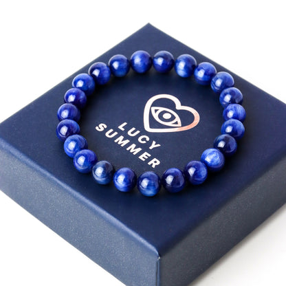 กำไลข้อมือหินแท้  Kyanite - ไคยาไนท์ เกรดพรีเมี่ยม (กำไลหินแท้ รับประกันหินแท้)