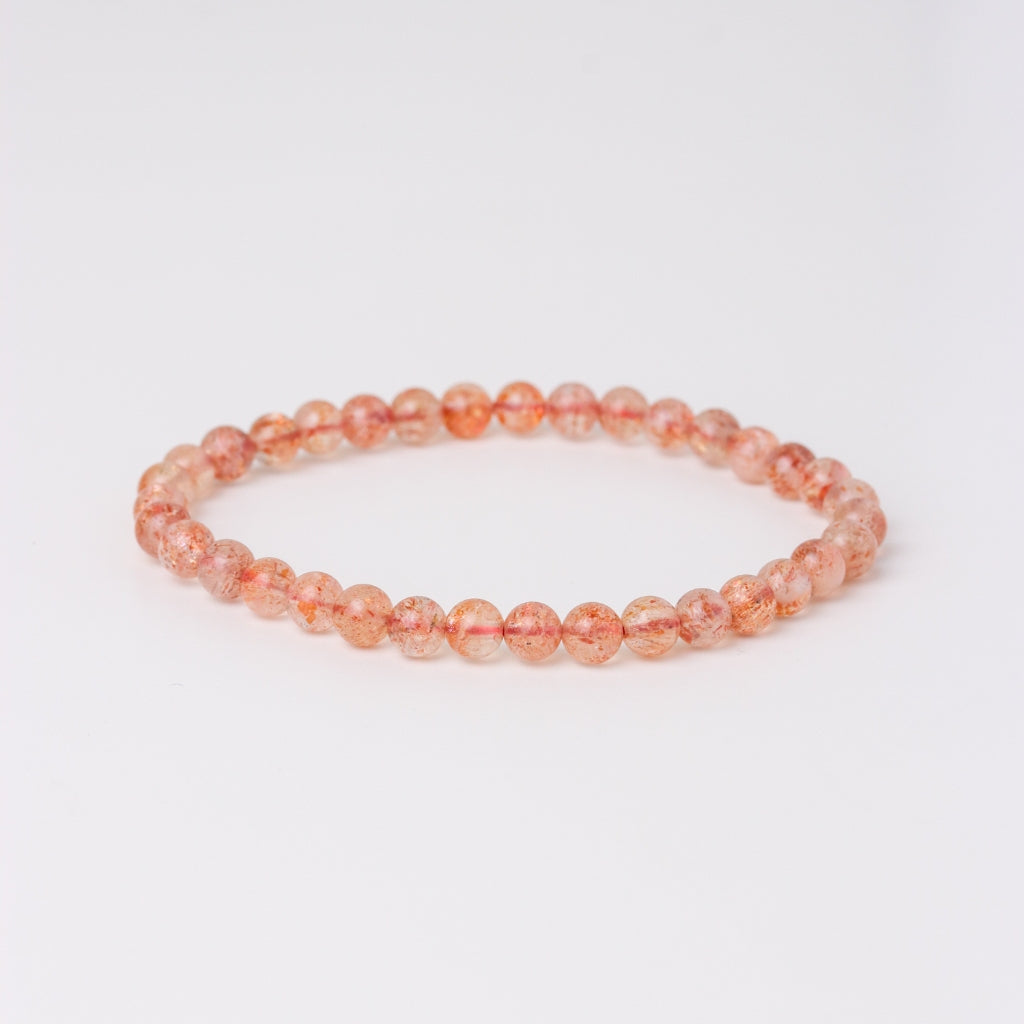 LUCY SUMMER กำไลข้อมือหินแท้ Sunstone ซันสโตน Top Quality AAAAAAA 4-5 mm