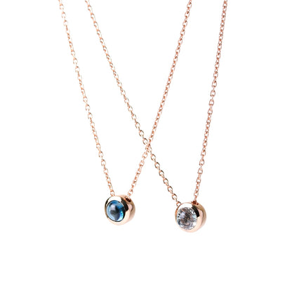 LUCYSUMMER Tiny Necklace สร้อยคอเงินแท้ "ลูกคุณหนู" พลอยแท้ขนาด 6 มม. มีพลอยให้เลือกหลายชนิด