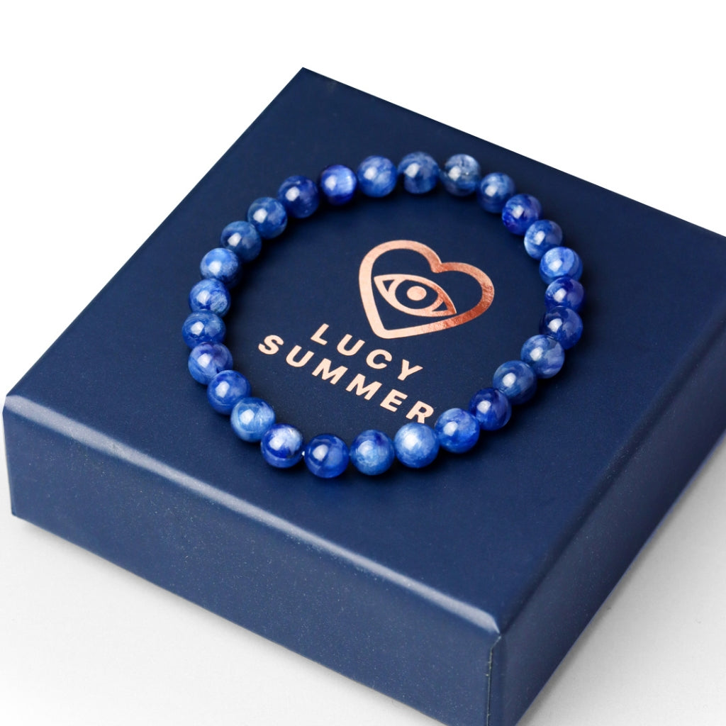 กำไลข้อมือหินแท้  Kyanite - ไคยาไนท์ เกรดพรีเมี่ยม (กำไลหินแท้ รับประกันหินแท้)