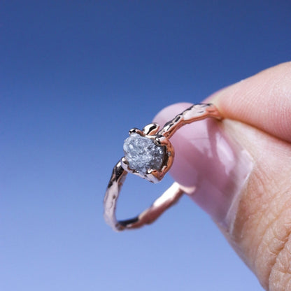 LUCY SUMMER Rough Diamond Ring แหวนเพชรดิบ Silver 925 (งานสั่งทำ Made to order)