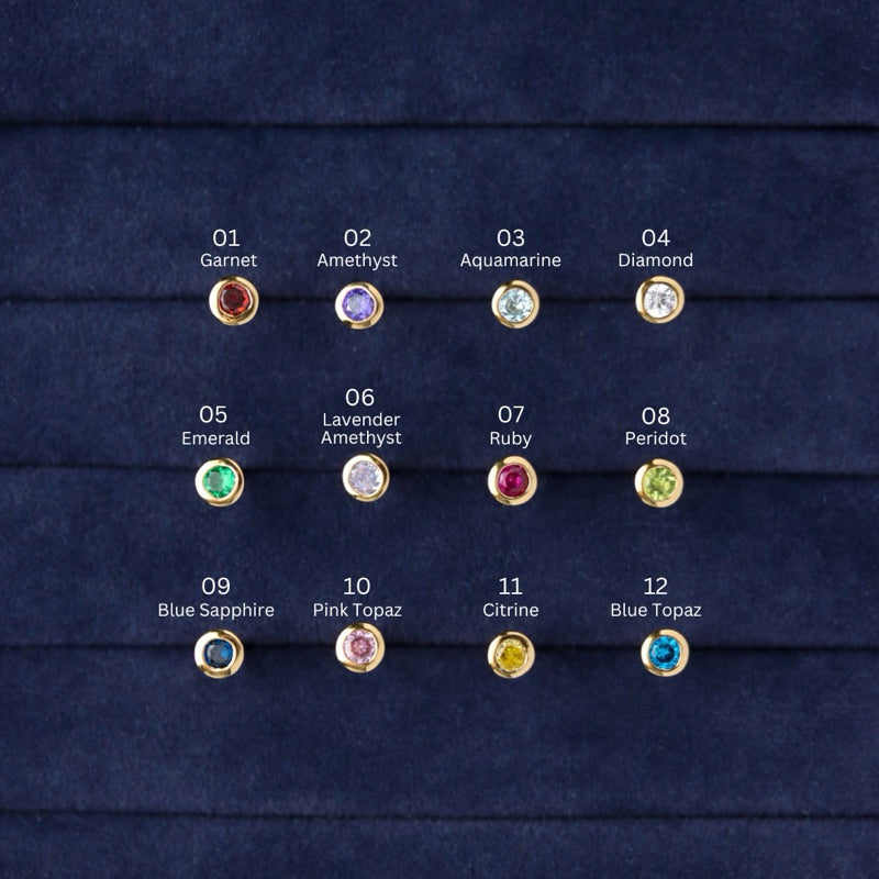 LUCYSUMMER ต่างหูเสริมดวง พลอยประจำวันเกิด Birthstone earrings Silver 925 พลอย cz ขนาด 3 มม. Unisex