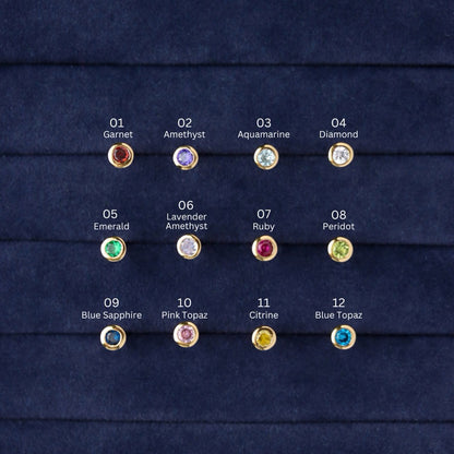 LUCYSUMMER ต่างหูเสริมดวง พลอยประจำวันเกิด Birthstone earrings Silver 925 พลอย cz ขนาด 3 มม. Unisex