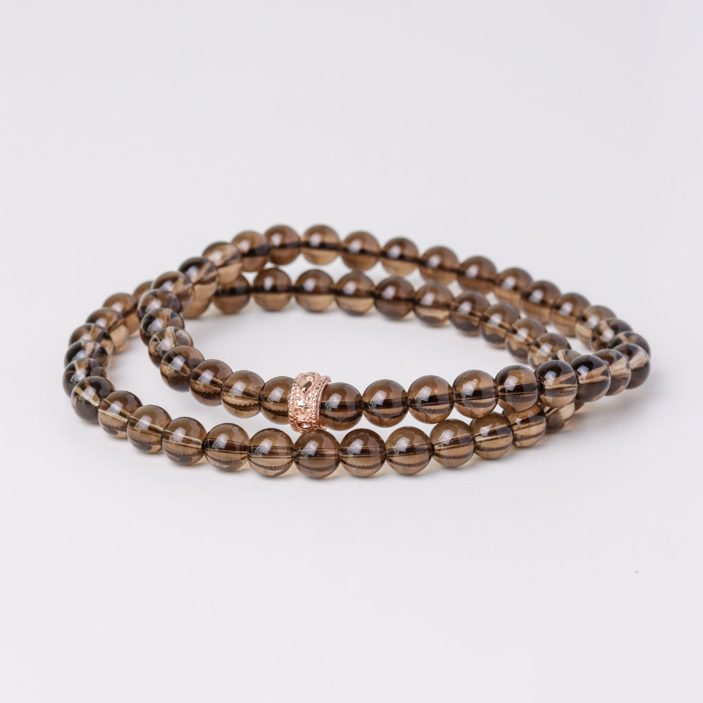 LUCY SUMMER กำไลข้อมือหิน Smoky Quartz สโมคกี้ควอตซ์ ขนาด 6 mm (รับประกันหินแท้)