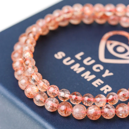 LUCY SUMMER กำไลข้อมือหินแท้ Sunstone ซันสโตน Top Quality AAAAAAA 4-5 mm
