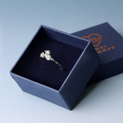 LUCY SUMMER Rough Diamond Ring แหวนเพชรดิบ 3 เม็ด Silver 925 - Free size