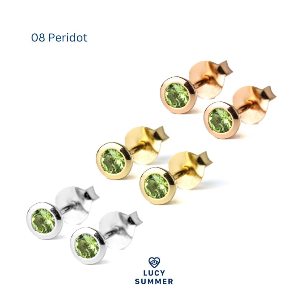 LUCYSUMMER ต่างหูเสริมดวง พลอยประจำวันเกิด Birthstone earrings Silver 925 พลอย cz ขนาด 3 มม. Unisex