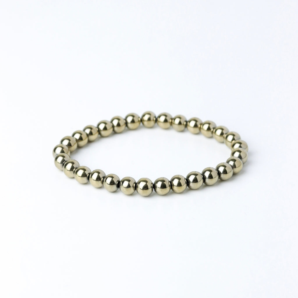 LUCY SUMMER กำไลข้อมือหินแท้  Pyrite - ไพไรท์ (กำไลหินแท้ รับประกันหินแท้)