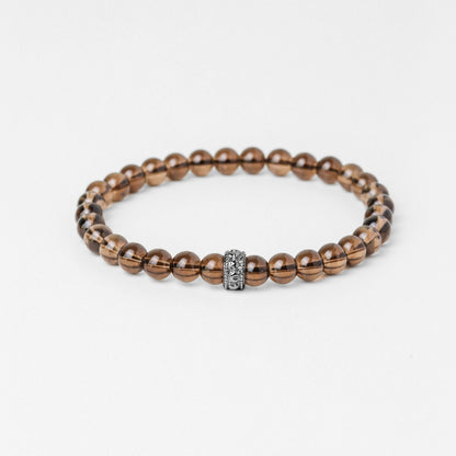 LUCY SUMMER กำไลข้อมือหิน Smoky Quartz สโมคกี้ควอตซ์ ขนาด 6 mm (รับประกันหินแท้)