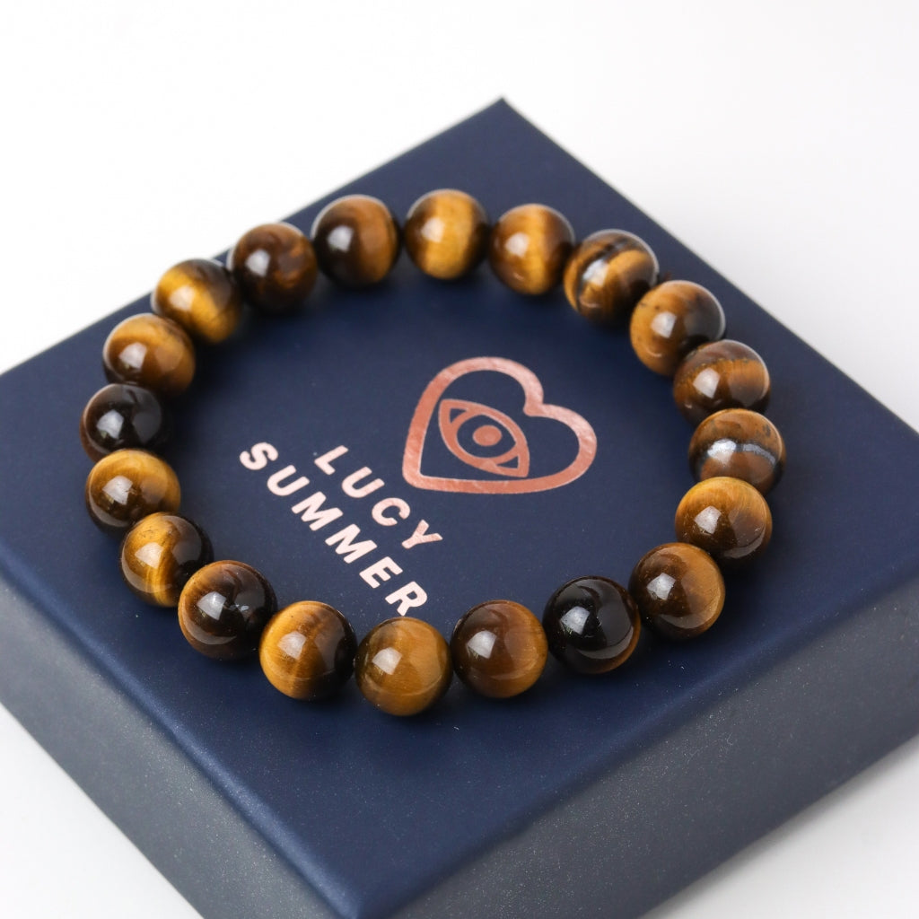 LUCYSUMMER กำไลข้อมือหินแท้ Tiger eye - ไทเกอร์ อาย (กำไลหินแท้ รับประกันหินแท้)