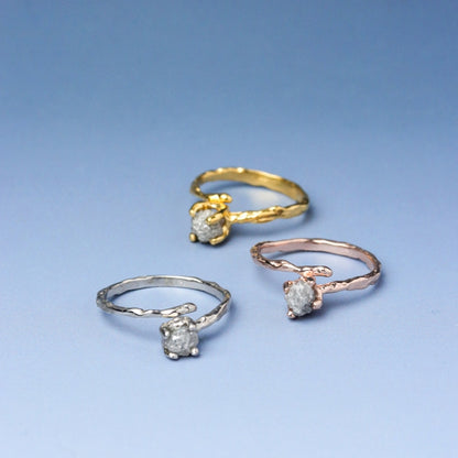 LUCY SUMMER Rough Diamond Ring แหวนเพชรดิบ Silver 925 (งานสั่งทำ Made to order)