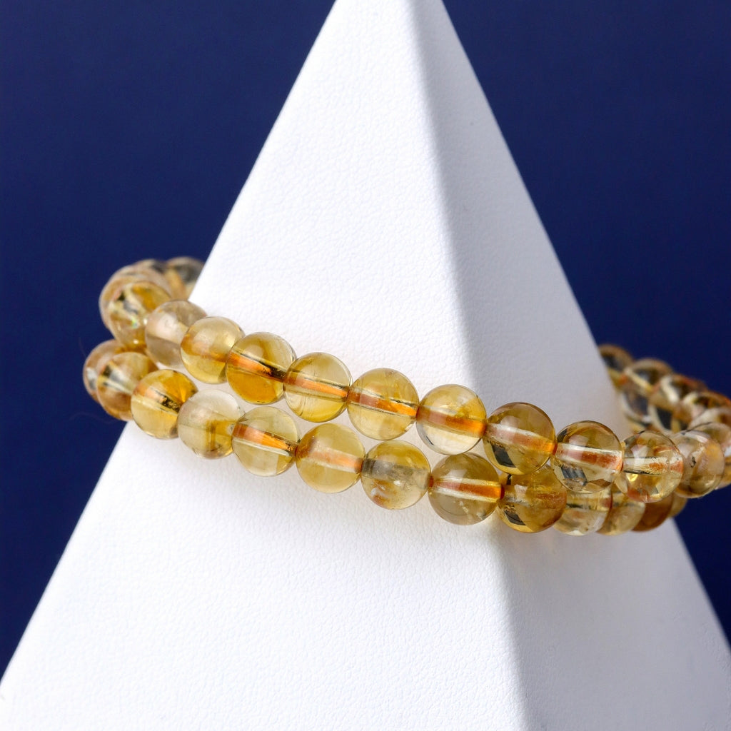 LUCY SUMMER กำไลข้อมือหินแท้ Citrine (ซิทรีน) ขนาด 6 mm.