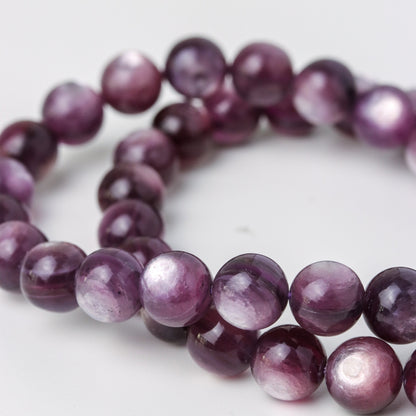 LUCY SUMMER กำไลข้อมือหินแท้ Lepidolite เลพิโดไลต์ ขนาด 8 มม เกรดพรีเมี่ยม 7A Lot 1/2025