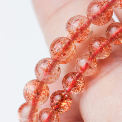 LUCY SUMMER กำไลข้อมือหินแท้ Sunstone ซันสโตน Top Quality AAAAAAA 4-5 mm