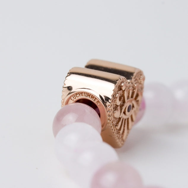 LUCYSUMMER กำไลหินแท้ หินเสริมความรักดีที่สุด Moonstone, Rhodochrosite และ Rose Quartz