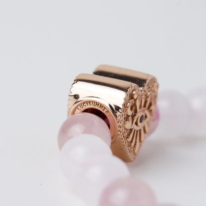 LUCYSUMMER กำไลหินแท้ หินเสริมความรักดีที่สุด Moonstone, Rhodochrosite และ Rose Quartz