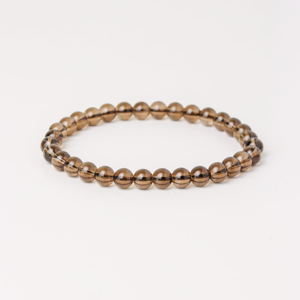 LUCY SUMMER กำไลข้อมือหิน Smoky Quartz สโมคกี้ควอตซ์ ขนาด 6 mm (รับประกันหินแท้)