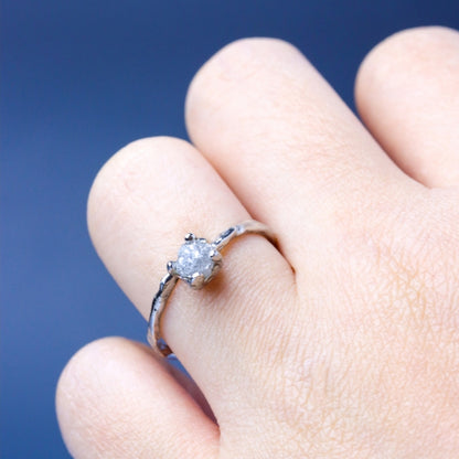 LUCY SUMMER Rough Diamond Ring แหวนเพชรดิบ Silver 925 (งานสั่งทำ Made to order)