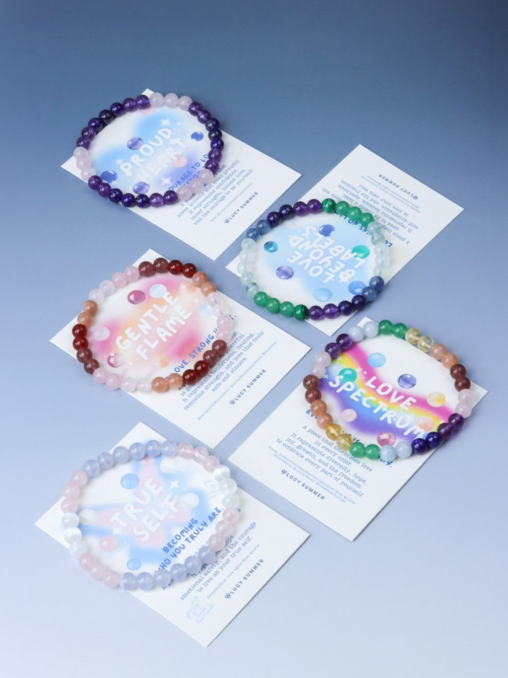 LUCY SUMMER Love in Every Shade - กำไลข้อมือหินแท้  ขนาด 6 มม. Pride Month Collection