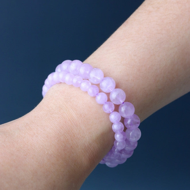 LUCYSUMMER กำไลข้อมือหินแท้ Lavender Amethyst ขนาด 6/8 มม. กำไลหินแท้