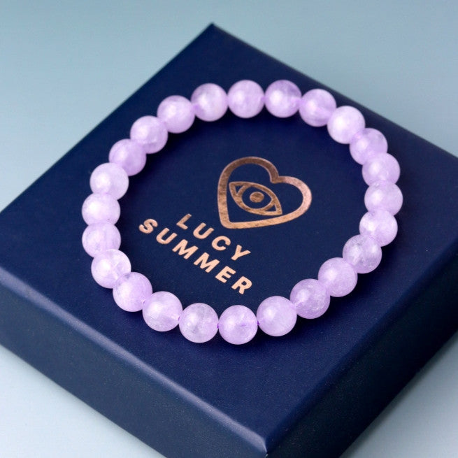 LUCYSUMMER กำไลข้อมือหินแท้ Lavender Amethyst ขนาด 6/8 มม. กำไลหินแท้