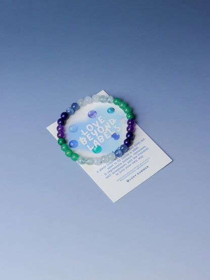 LUCY SUMMER Love in Every Shade - กำไลข้อมือหินแท้  ขนาด 6 มม. Pride Month Collection