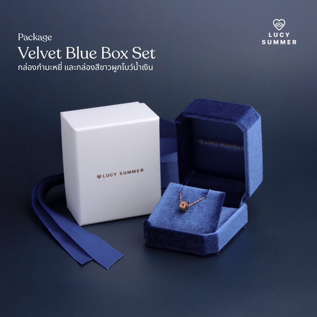 LUCY SUMMER สร้อยคอพร้อมจี้วงล้อ พลอยแท้ รุ่น LUNA ONE Necklace - Mini Size ตัวเรือนเงินแท้ พลอยแท้