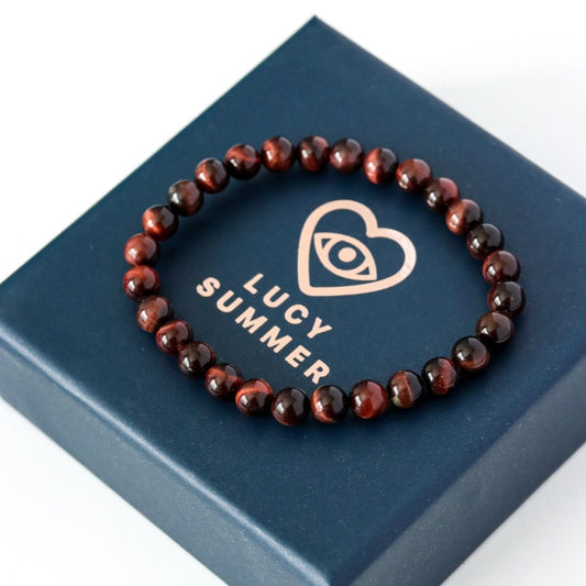 LUCYSUMMER กำไลหินนำโชค Red tiger eye - เรด ไทเกอร์อาย (กำไลหินแท้ รับประกันหินแท้)