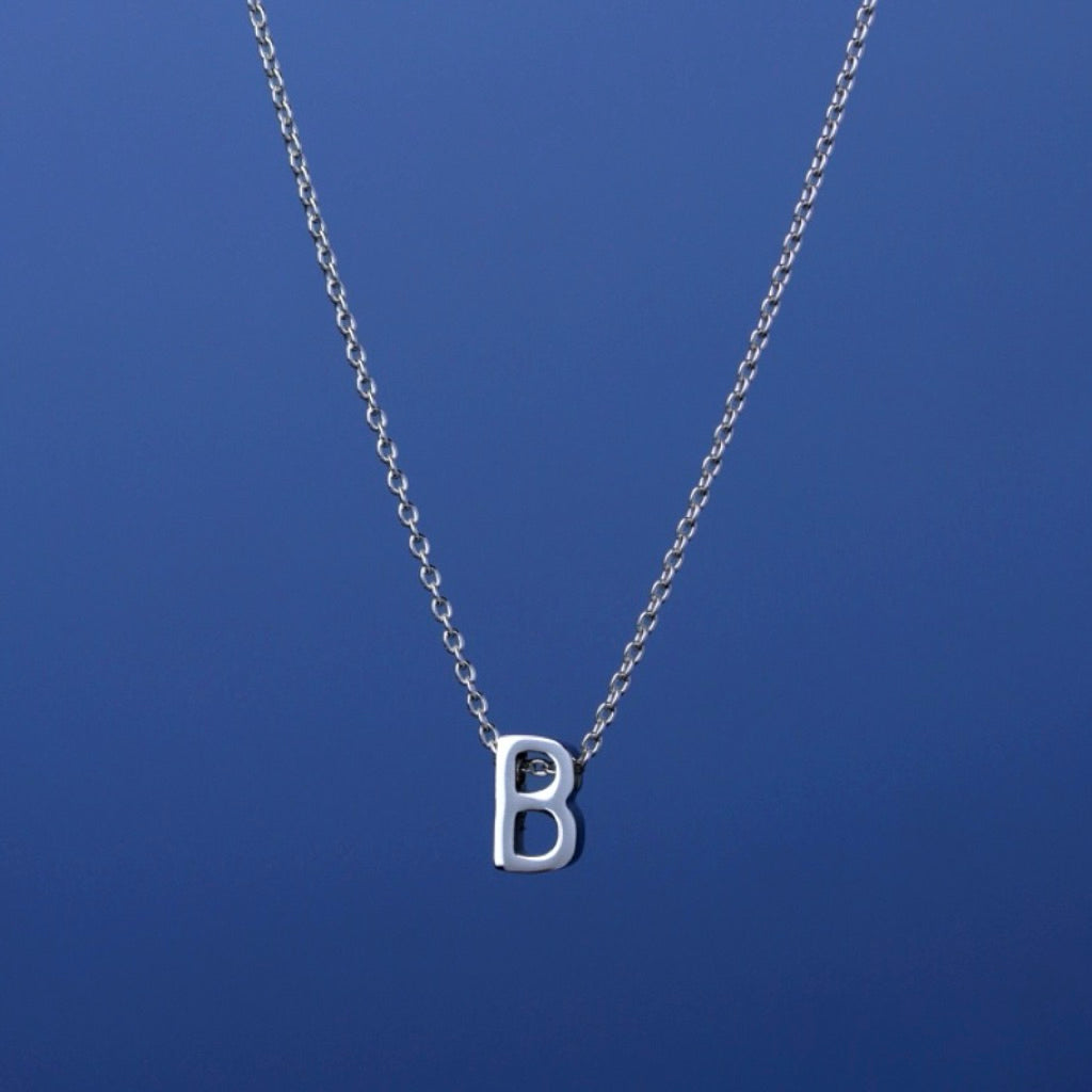 LUCYSUMMER Alphabet Necklace [Silver 925] สีเงิน สร้อยคอลายโซ่ พร้อม จี้ตัวอักษร เงินแท้