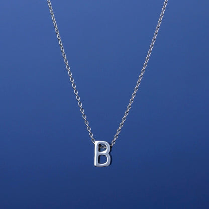 LUCYSUMMER Alphabet Necklace [Silver 925] สีเงิน สร้อยคอลายโซ่ พร้อม จี้ตัวอักษร เงินแท้