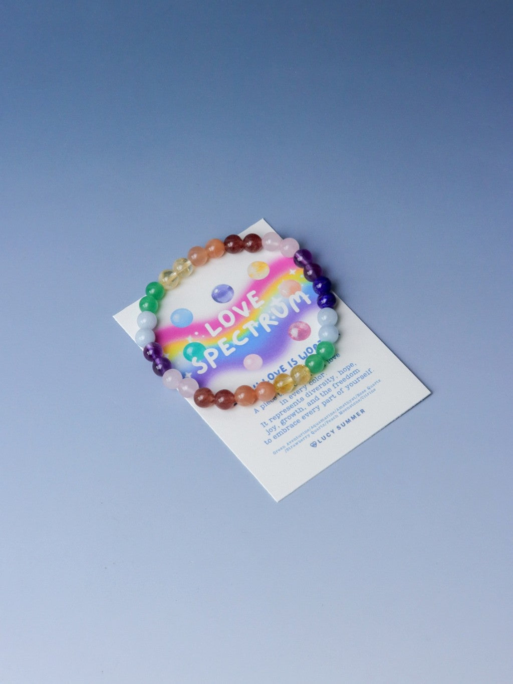 LUCY SUMMER Love in Every Shade - กำไลข้อมือหินแท้  ขนาด 6 มม. Pride Month Collection