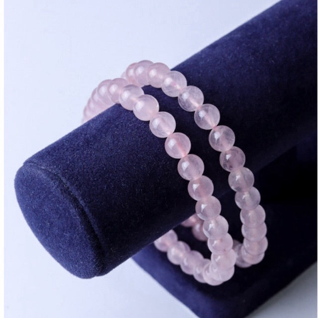 LUCYSUMMER กำไลข้อมือหินแท้ Rose Quartz โรสควอตซ์ ขนาด 6 mm.