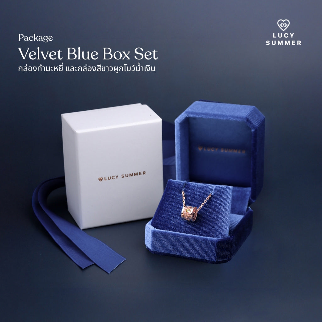 LUCY SUMMER สร้อยคอพร้อมจี้วงล้อ พลอยแท้ รุ่น LUNA ONE Necklace - Signature Size (Unisex) ตัวเรือนเงินแท้ พลอยแท้