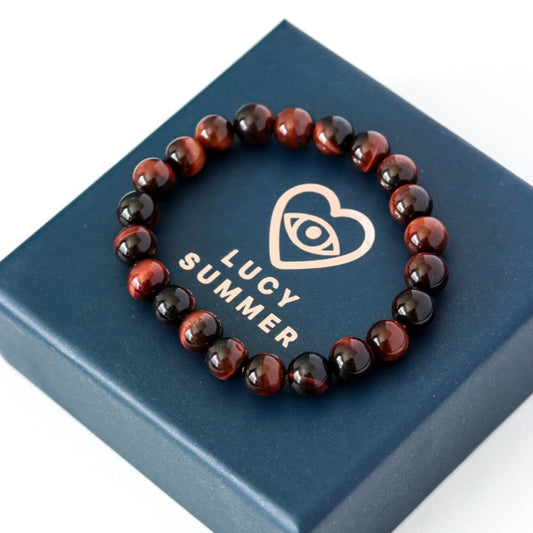 LUCYSUMMER กำไลหินนำโชค Red tiger eye - เรด ไทเกอร์อาย (กำไลหินแท้ รับประกันหินแท้)
