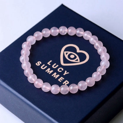 LUCYSUMMER กำไลข้อมือหินแท้ Rose Quartz โรสควอตซ์ ขนาด 6 mm.