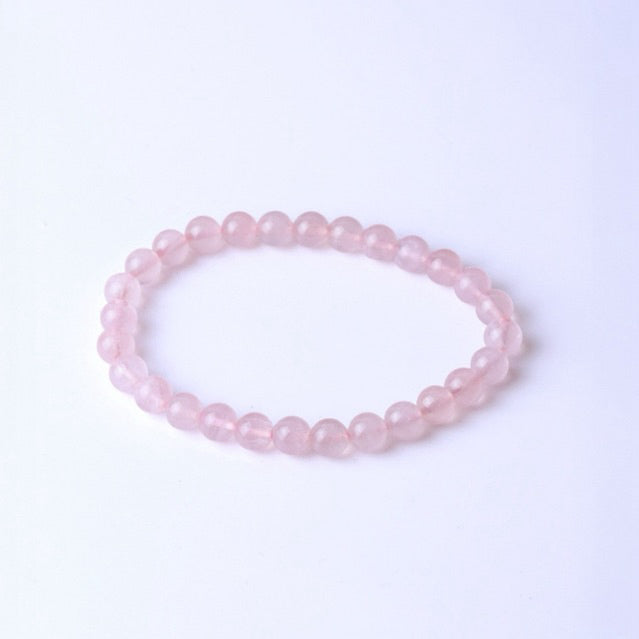 LUCYSUMMER กำไลข้อมือหินแท้ Rose Quartz โรสควอตซ์ ขนาด 6 mm.