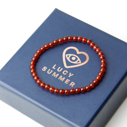LUCYSUMMER กำไลข้อมือหิน Carnelian (คาร์เนเลียน) ขนาด 6/8/10 mm.