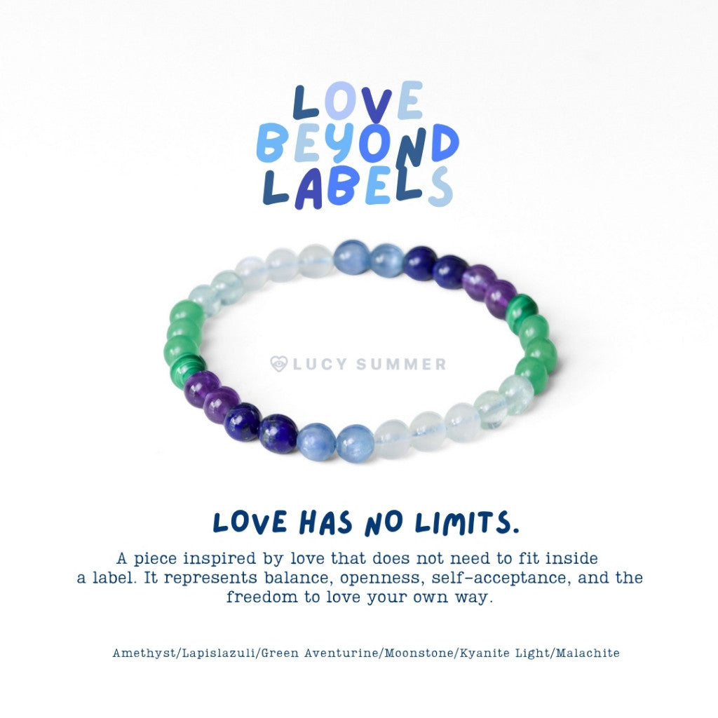 LUCY SUMMER Love in Every Shade - กำไลข้อมือหินแท้  ขนาด 6 มม. Pride Month Collection