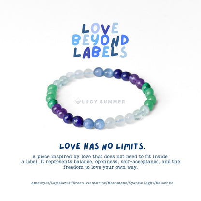 LUCY SUMMER Love in Every Shade - กำไลข้อมือหินแท้  ขนาด 6 มม. Pride Month Collection