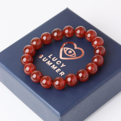 LUCYSUMMER กำไลข้อมือหิน Carnelian (คาร์เนเลียน) ขนาด 6/8/10 mm.