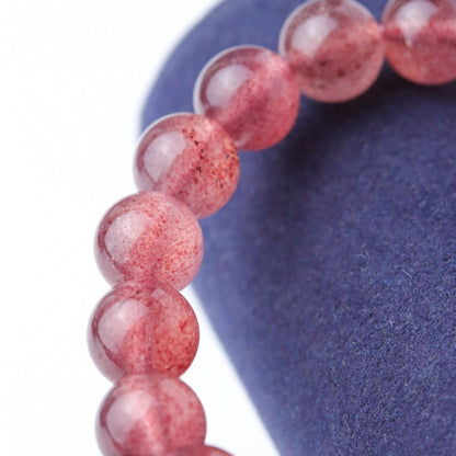 LUCY SUMMER กำไลข้อมือหินแท้ Strawberry Quartz AAAAA (กำไลหินแท้ รับประกันหินแท้)