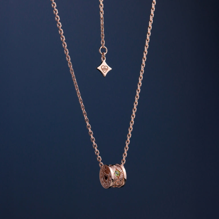 LUCYSUMMER สร้อยคอ UNISEX พร้อมจี้วงล้อ พลอยแท้ รุ่น LUNA ONE Necklace - Signature Size ตัวเรือน Silver 925